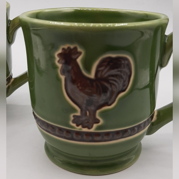 Cracker Barrel Old Country Store Green Elegant Rooster Coffee Tea Mug Stoneware - Picture 2 of 6